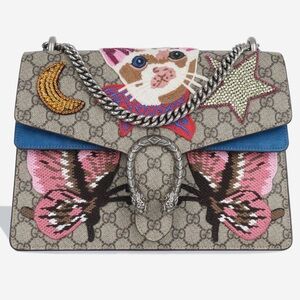 Gucci Cat GG supreme Monogram Dionysus Shoulder Bag